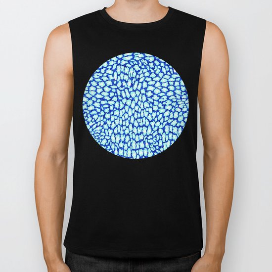 Blue Glitter Leopard Print Biker Tank