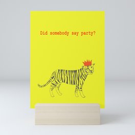 Single tiger seeking party mate Mini Art Print