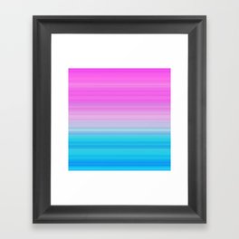 Pink & Aquamarine Blue Stripes Framed Art Print
