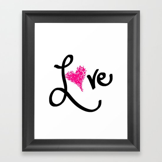 Love with your heart Framed Art Print