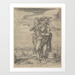 The Archer and the Milkmaid, Jaque de Gheyn II Art Print