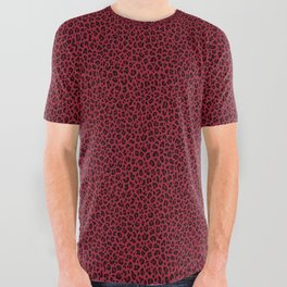 DEEP RED LEOPARD PRINT – Burgundy Red | Collection : Punk Rock Animal Prints | All Over Graphic Tee