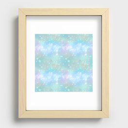 Iridescent Sparkly Stars Pattern Recessed Framed Print