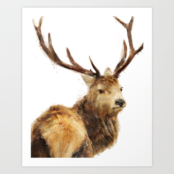 Discover the motif WINTER RED DEER by Amy Hamilton as a print at TOPPOSTER