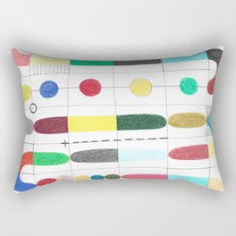 Colorful path. Abstract geometric colorful grid colored pencil whimsical original drawing of mysterious snake. Rectangular Pillow