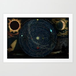 Planetary System, Eclipse of the Sun, the Moon, the Zodiacal Light, Meteoric Shower" by Levi Walter Yaggy, 1887 Art Print