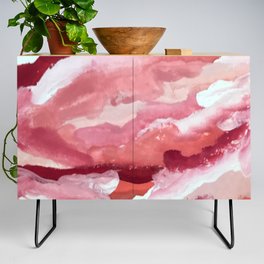 Carnations [2]: abstract | acrylic | watercolor | pink | red | white | wall art | fine art Credenza