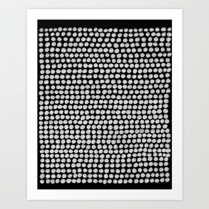 White Dots Grid Art Print
