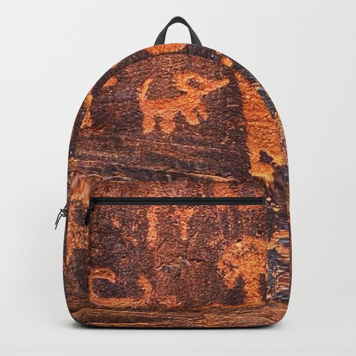 Indian art, petroglyph. Backpack