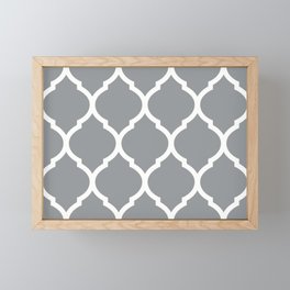 Steely Gray - quatrefoil Framed Mini Art Print