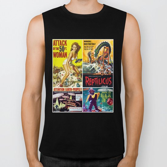 50s Sci-Fi Movie Poster Collage #9 Biker Tank