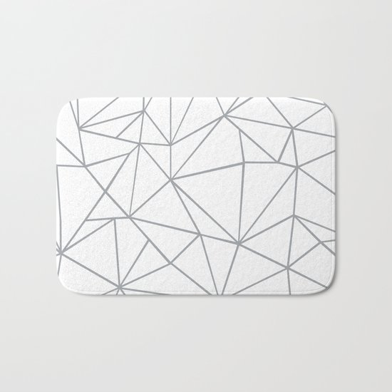Ab Outline 2 Grey on White Bath Mat