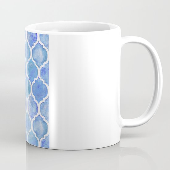 Cornflower Blue Moroccan Hand Painted Watercolor Pattern Mug