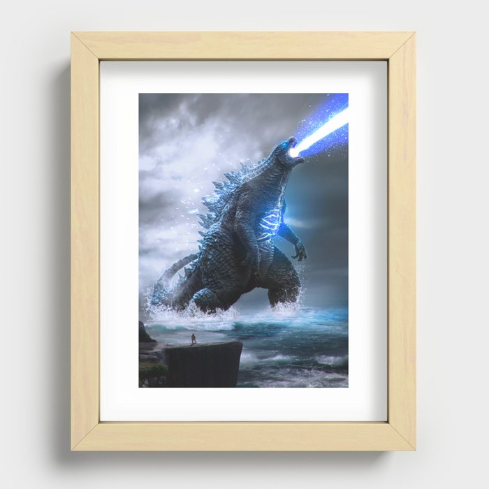Godzilla Blue Power Recessed Framed Print