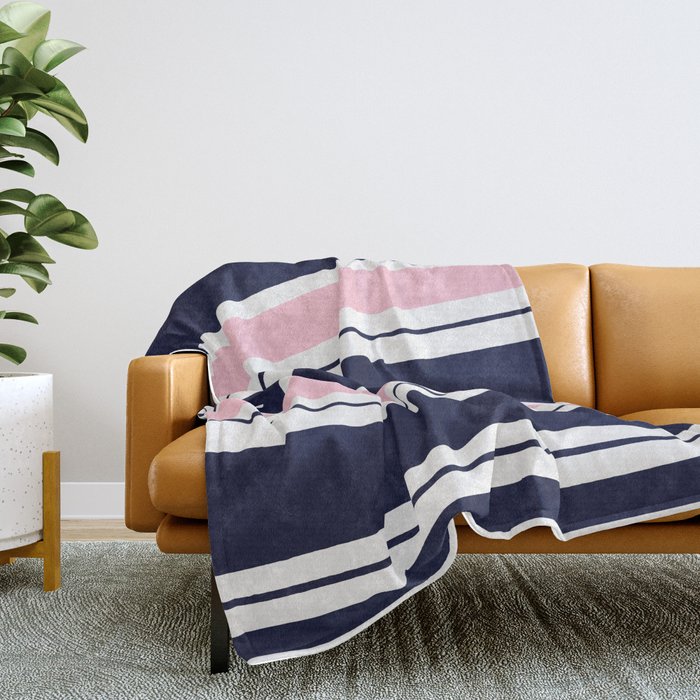 Navy and blush throw blanket cheap