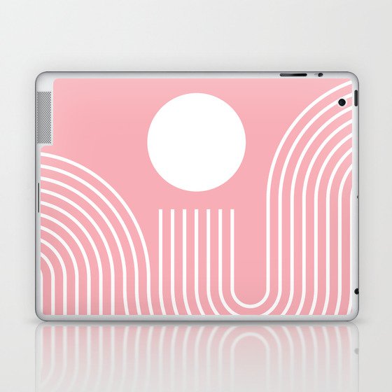 Geometric Lines in Sun Rainbow 5 (Blush Rose) Laptop & iPad Skin