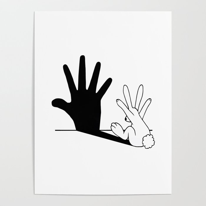 Rabbit Hand Shadow Poster