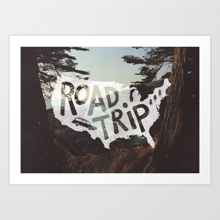 Road Trip USA - big sur Art Print