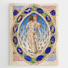 Zodiacal Man, Calendar by Limbourg Brothers Jigsaw Puzzle