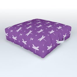 Chic Purple Dragonfly Pattern Outdoor Floor Cushion