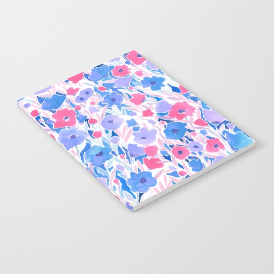 Flower Field Lilac Blue Notebook