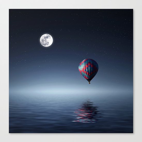 Moon & Balloon Canvas Print