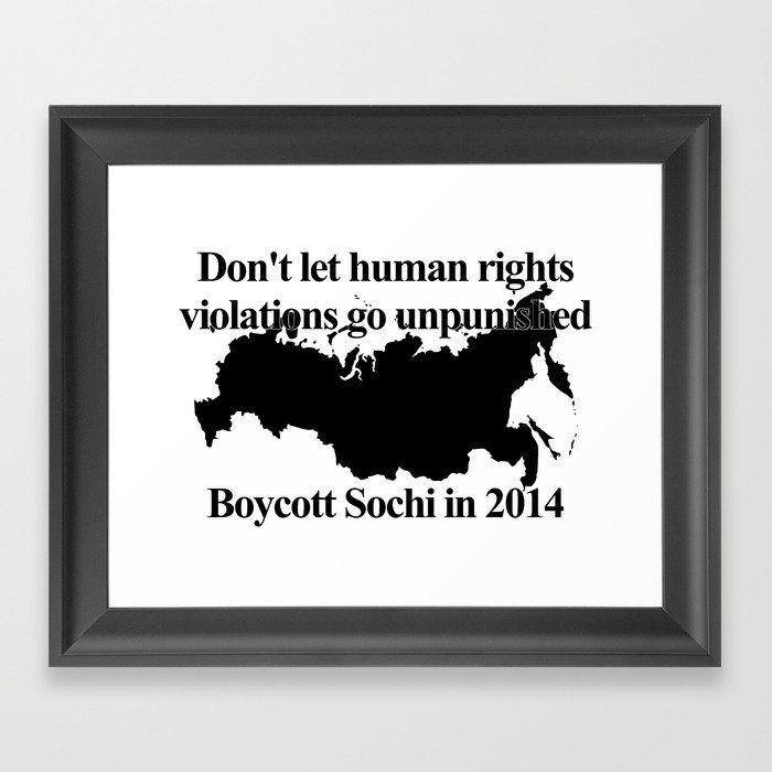 Boycott Sochi Framed Art Print