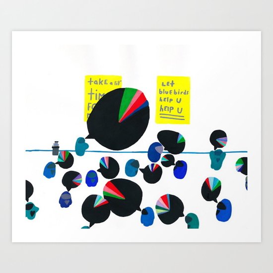 group therapy, coffee break Art Print