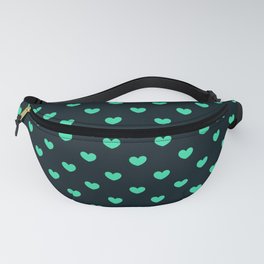 Turquoise pop hearts on navy Fanny Pack