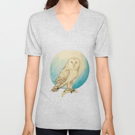 Moon Owl V Neck T Shirt