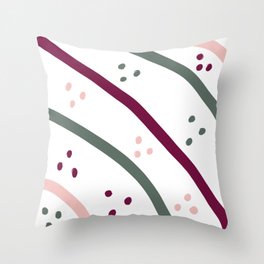 Muted stripes dots Throw Pillow