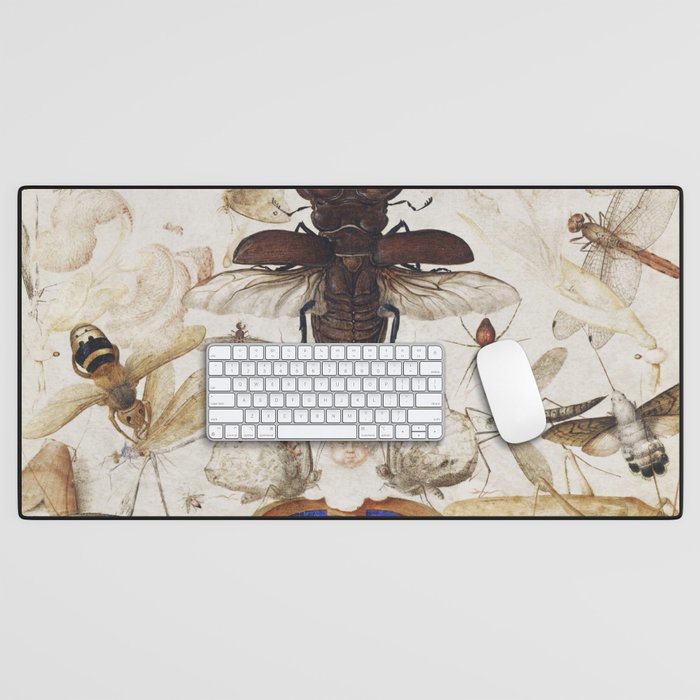 Insects and the Head of a Wind God Desk Mat