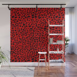 Punk Rock Red Leopard Pattern Wall Mural