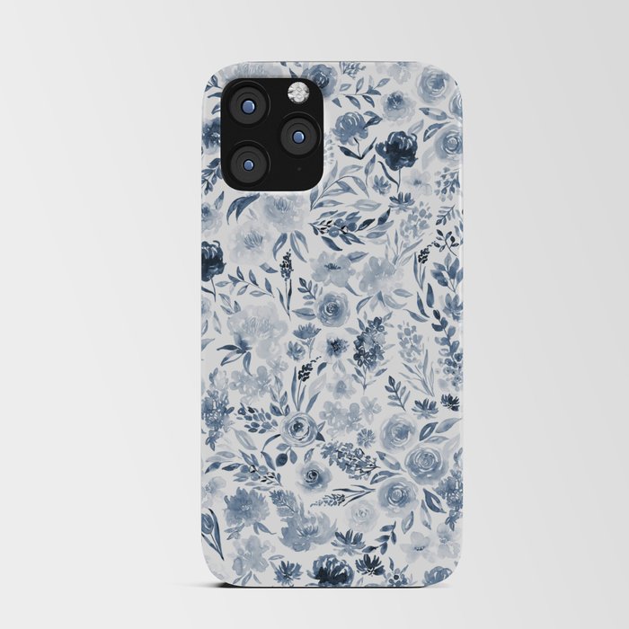 Watercolor florals in blue iPhone Card Case
