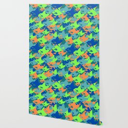 retro colorful shark pattern  Wallpaper