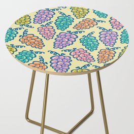 JUICY GRAPES FRESH RIPE FRUIT in BRIGHT SUMMER COLORS ON CREAM Side Table