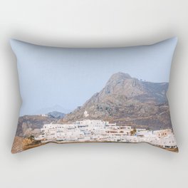 Seaside View over White Village of Greek Island Naxoss | Summer Travel Photography Fine Art Rectangular Pillow