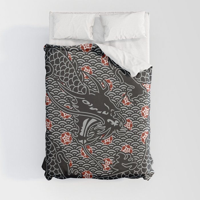 Hidden Dragon / Oriental dragon design Duvet Cover
