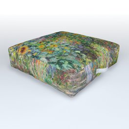 Claude Monet - The Artist's Garden at Vetheuil Outdoor Floor Cushion