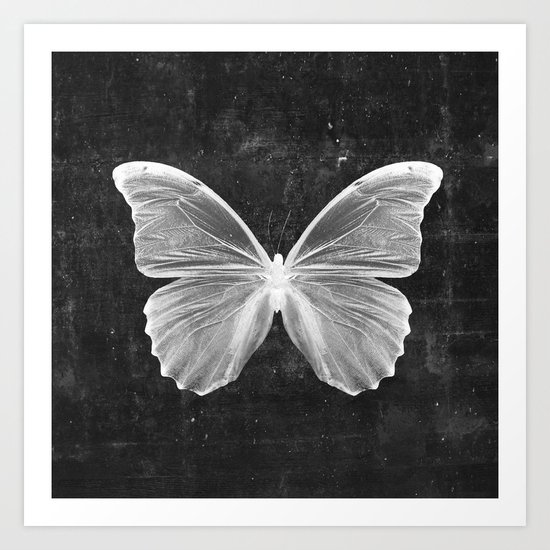 Butterfly in Black Art Print