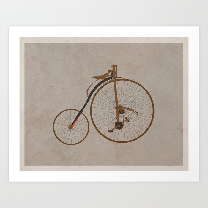 Antique High Wheel Bicycle Art Print by Easter Chou | Society6