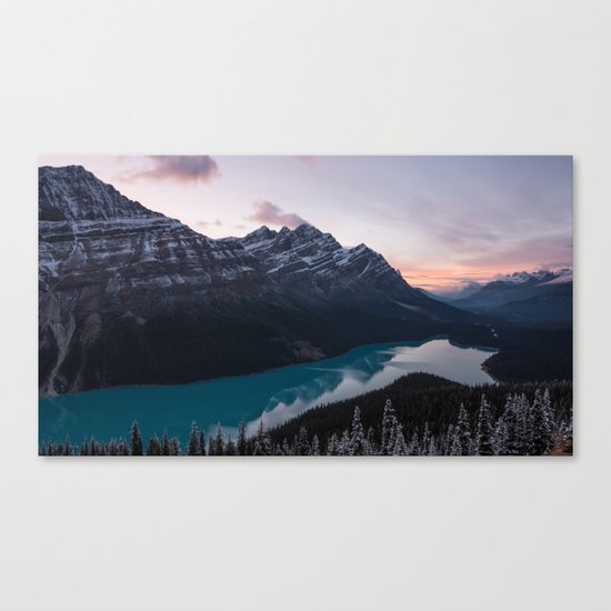 Peyto Lake at dusk Canvas Print
