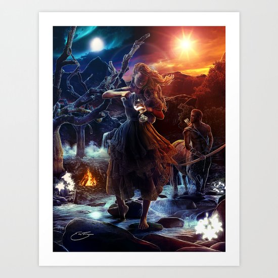 XIV. Temperance Tarot Card Illustration (Color) Art Print