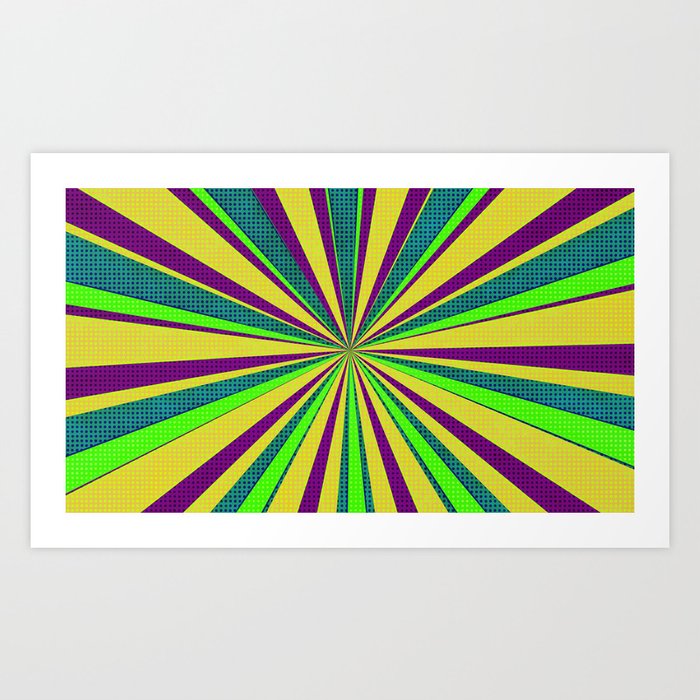 Violet Yellow Green Rays Art Print