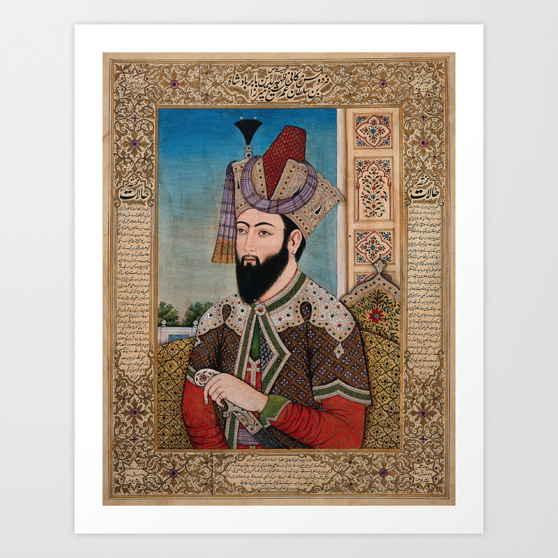 A Mughal Emperor Or Member Of A Royal Family Gouache Painting By