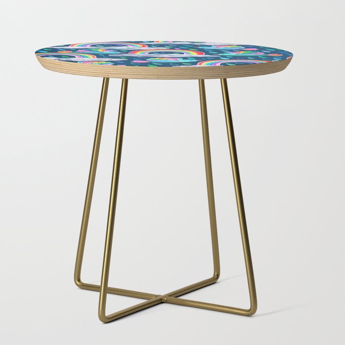 Spring Showers and Rainbow Birds on Navy Blue Side Table