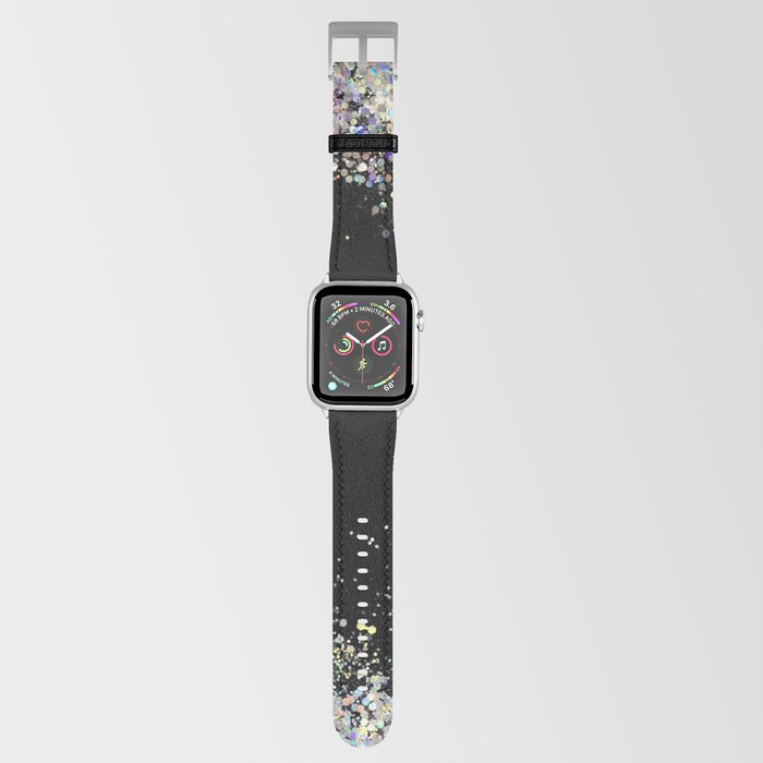 Black Holographic Glitter Pretty Glam Elegant Sparkling Apple