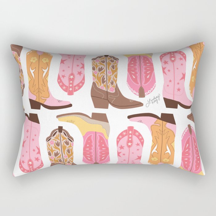 Cowboy Boots (Warm Palette) Illustration  Rectangular Pillow