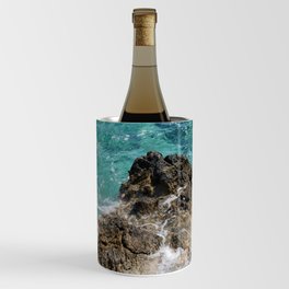 Azure Blue Sea And Volcanic Rock Wine Chiller