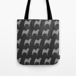 Grey Norwegian Elkhound Silhouette Tote Bag